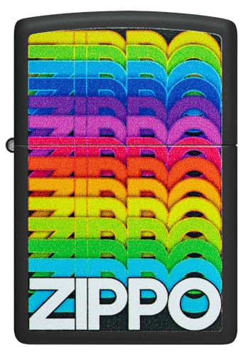 Image of Zippo Techno Design Black Matte,Windproof Pocket Fuel Refillable Lighter, BIS Certified