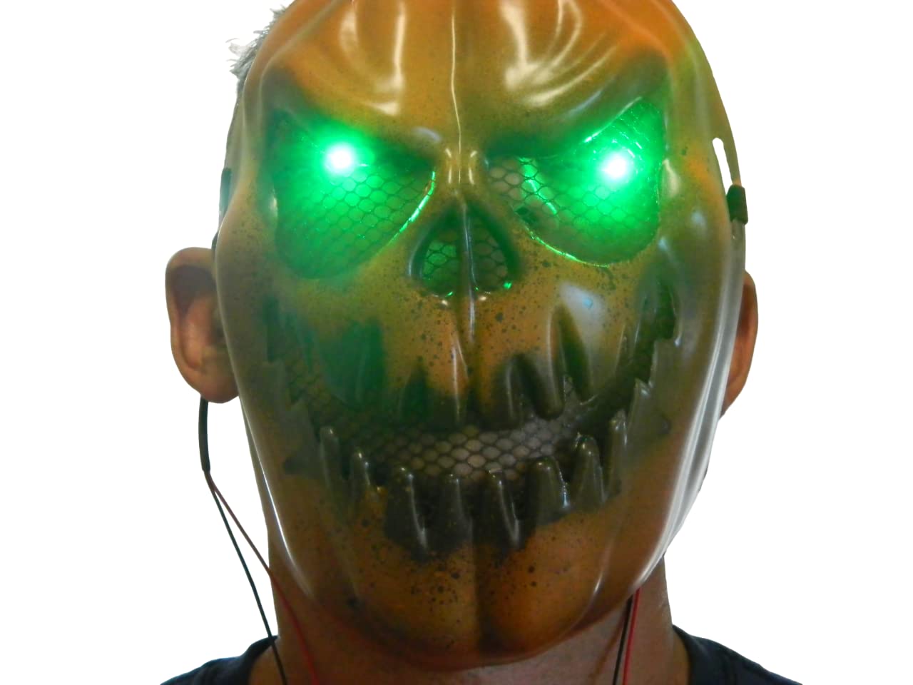 Dead Head Props Halloween costume Prop CosPlay wearable Led Eyes Glasses with micro effects controller for Masks (GREEN)