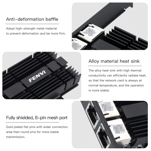 Image of FENVI Dual Port 2.5G Ethernet Card with Intel I226 Chip, PCIe Network Adapter 2500Mbps NIC for Gaming PC, Server, Desktop Computer - Compatible with Windows 10 /11, Mac OS, Linux