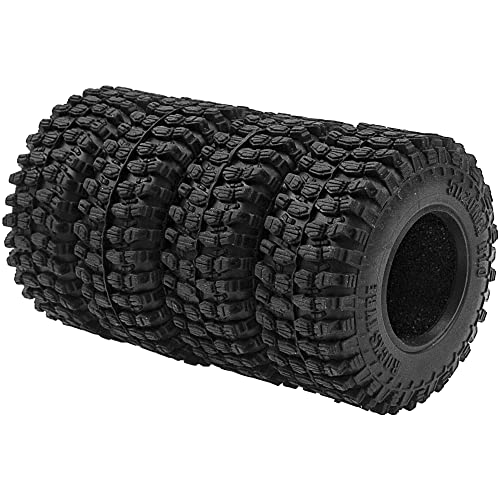 4Pcs Sharegoo 1.0" Rc Crawler Tires Micro Rubber Tires Width 20Mm Compatible With Axial 1/24 Scx24 Gladiator Bronco C10 Jlu Deadbolt B17 Rc Crawler (Outer Diameter 50Mm) #TOP4