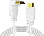 Câble HDMI TNP 4K Angle Droit 270 Degrés (15 FT) - Cordon HDMI Haute Vitesse 18GBPs Blanc 4K 60Hz HDR 2K 2160p 1080p 1440p 3D ARC/eARC Ethernet pour Jeux Vidéo Xbox One X PS 4 Pro & Apple TV HDTV