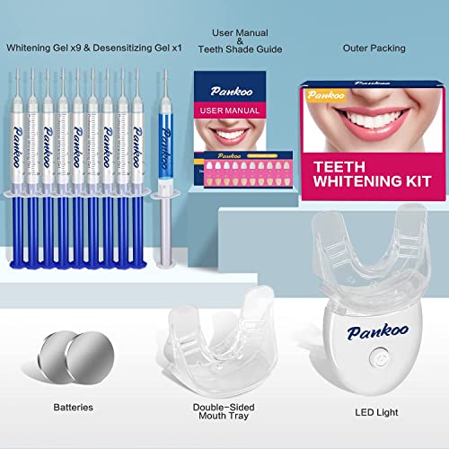 Teeth Whitening Kit With Led Light, 10X Teeth Whitening Gels, 2X Silicone Mouth Trays, Whiten Effectively In 15 Minutes Without Sensitivity, 1-9 Shades Whiter In 1-2 Weeks, 2-3X Faster Than Strips #TOP7