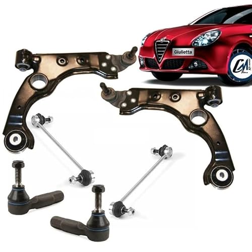KIT 2 BRACCI OSCILLANTI + 2 TESTINE + 2 BIELLETTE ANTERIORI PER ALFA GIULIETTA