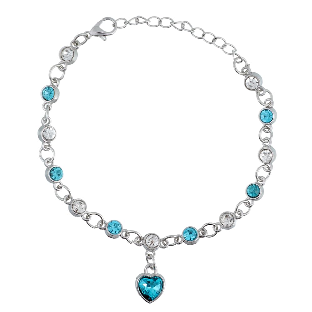 Vientiq Silver-Plated Heart Crystal Little Heart Collection BraceletFor Womne & Girls
