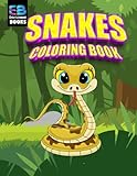  Snakes Coloring Book for kids: Fun And Easy Coloring Pages in Cute Style with Snake, forest, wild animals, Zoo, Reptiles, serpent, adder, Cobra, ... girls aged 4-8 years old (son and daughter)