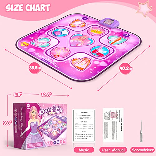 image for Qumcou Dance Mat Toys for 3-12 Years Old Girls Birthday Gifts, Musical