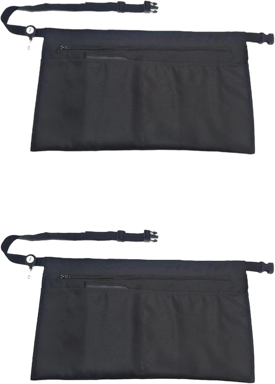 iServ Clip-on Black Half Apron with Zipper Pocket (22x13 inches) Waist Apron. Home| Kitchen| Teacher| Waitress| Server Apron