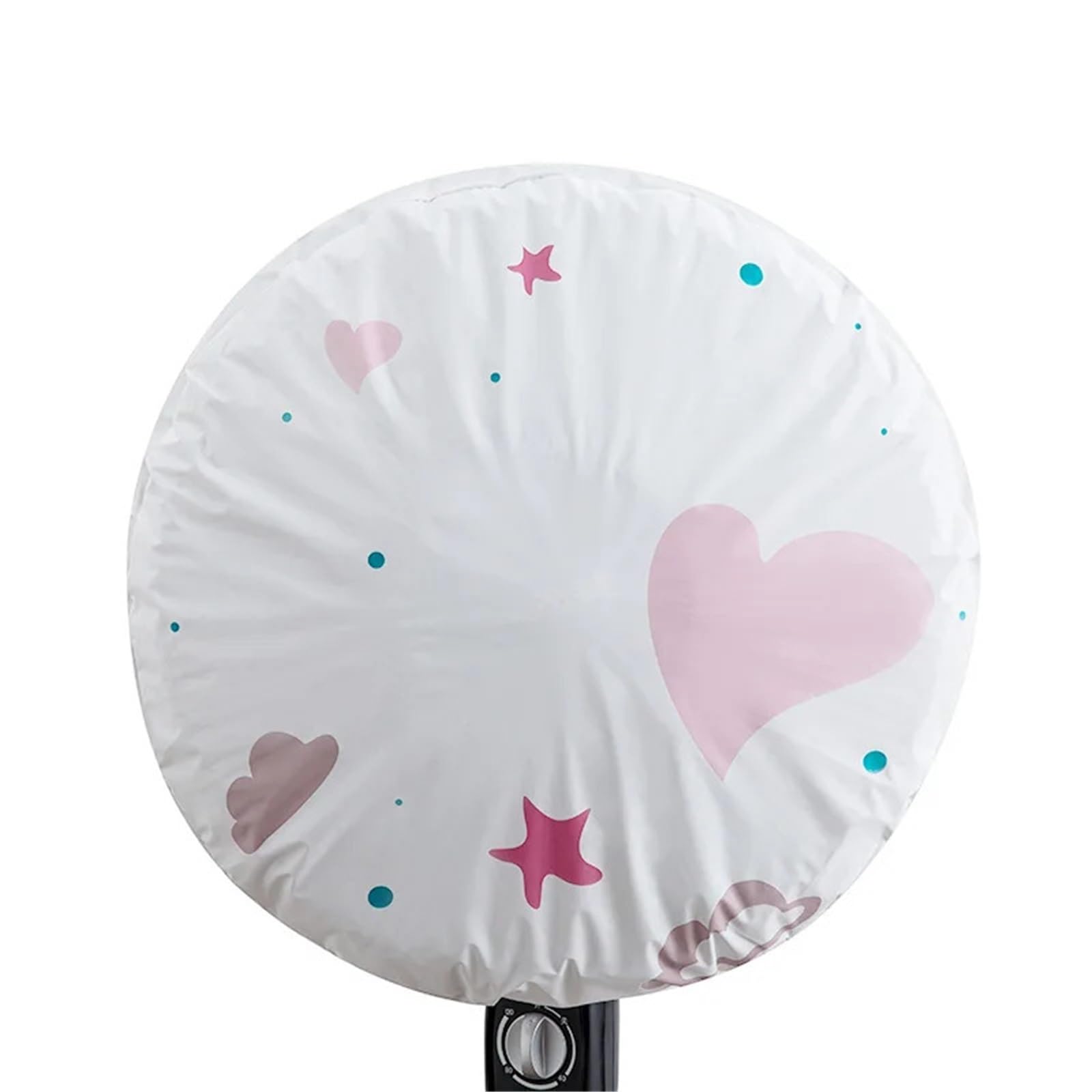 TRRYUIP Fan Cover Waterproof Dustproof Round Fan Cover Electric Dust Bag(Pink heart)