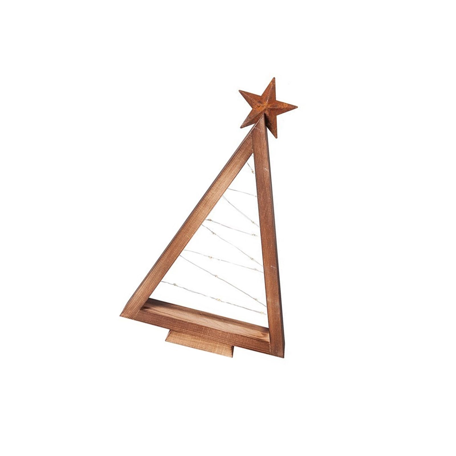 carotoe Lighted Up Wood Christmas Tree Wooden Christmas Tree Tabletop Ornament with LED Light for Holiday Party Centerpieces Desktop LED