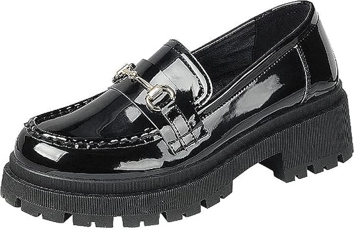 Image of Forever Link Womens Slip On Loafer Chunky Chain Platform Heel