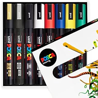 Posca - PC-5M - Paint Marker Art Pens - 1.8-2.5mm - Foundation Set of 8 in Gift Box