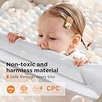 Baby Playpen,79"x59" Foldable Playpen for Babies and Toddlers with Gate,Large Play Pen with Zipper Door,Baby Play Pen Play Area(Light Grey) - Image 5