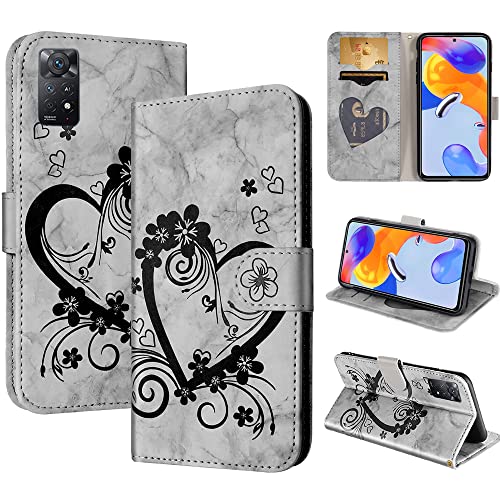 CASAFUNY Handyhülle für Xiaomi Redmi Note 11 Pro/Note 11 Pro 5G, Hülle Tasche PU Leder Flip Case Brieftasche Kartenfach Klapphülle Handytasche Case Schutzhülle für Redmi Note 11 Pro/11Pro 5G, Schwarz Cover