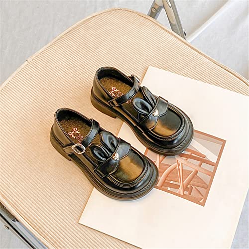 Girls Leather Rabbit Design Soft Round Toe Princess Dress Flat Shoes(Little Kid/Big Kids) Slide for Big Kids4