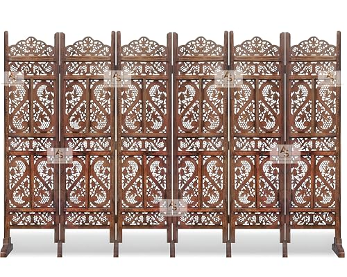 Image of Partition for Living Room,Divider,Partition Wall Divider Screen Separator, Wall Panel Divider for Hall | Bedroom |Office | Puja Room | Restaurant S Design (6- Panels with Stands)