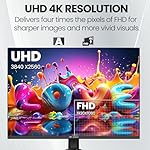 CRUA 28'' Monitor, 4K UHD+(3840×2560P)IPS 60Hz Computer Monitors, 15:10 Aspect Ratio, 10Bit Color, Built-in Speakers, Ultra-Clear PC Display Support HDMI 2.0 & DP1.4, Type-C Port, Wall Mountable–Black - Image 5