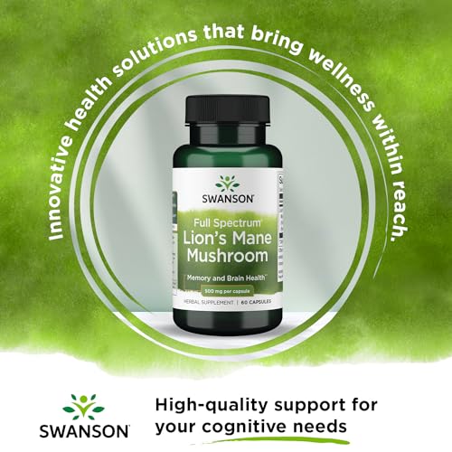 Swanson Lion's Mane Mushroom Capsules - 500 mg Each, 60 Capsules - Herbal Supplement Supporting Cognitive Function - Image 3