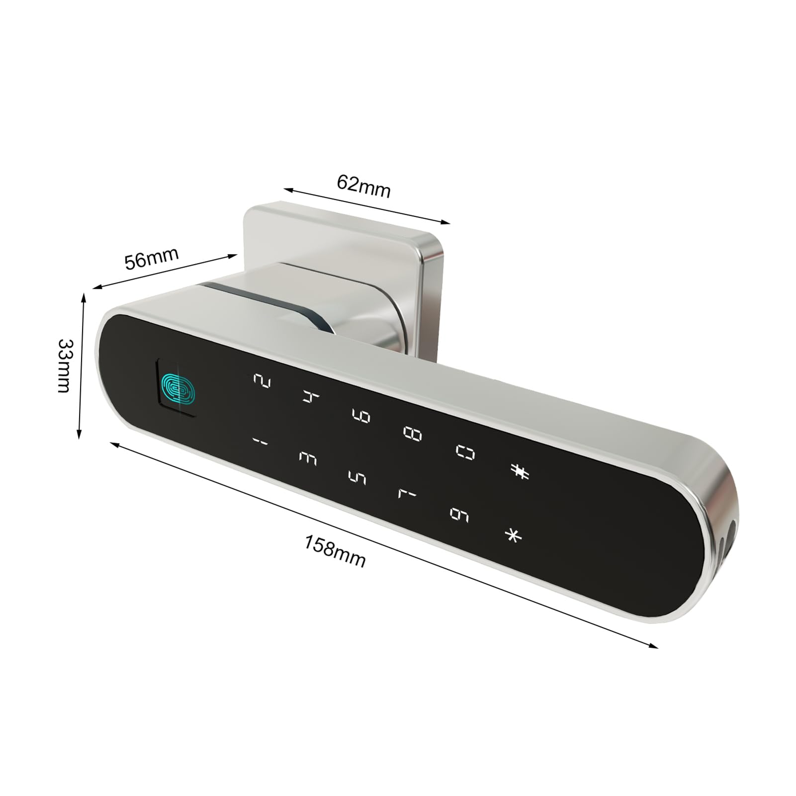 4 en 1 con el Teclado de Contraseña para el Dormitorio de la Oficina del Hotel Doméstico (BLACK)