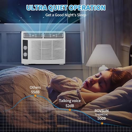 Image of 5000 Btu Window Air Conditioner, WiFi & App Control, Ultra Quiet, Enabled Saddle Window AC Unit Cools Up to 300 Sq. ft, Cooling, Dehumidifier, Flexible for Home /Office