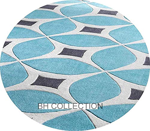 Image of Classical Look Round Handmade Tufted Plain Carpet with Super Soft & Pure Woolen Carpet for Your BEDROOMS & Living Room with 1 INCH Pile Height 6.0 X 6.0 FEET (180x180 cm) Multi