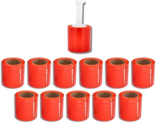 Vista 20 de PSBM - Mini envoltura elástica negra con asa, paquete de 12, 5 pulgadas x 1000 pies, calibre 80, adhesivo de plástico de tinte oscuro/opaco