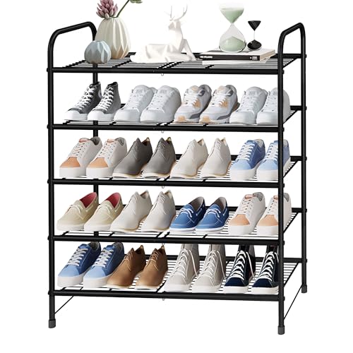 Reviews de Home Depot Zapatera los mejores 10. 42 Zapatero de metal de 5 niveles, Zapatera DIY, ahorro de espacio y estante versátil, Organizador de Zapato para Almacenar y Guardar Los Zapatos para...