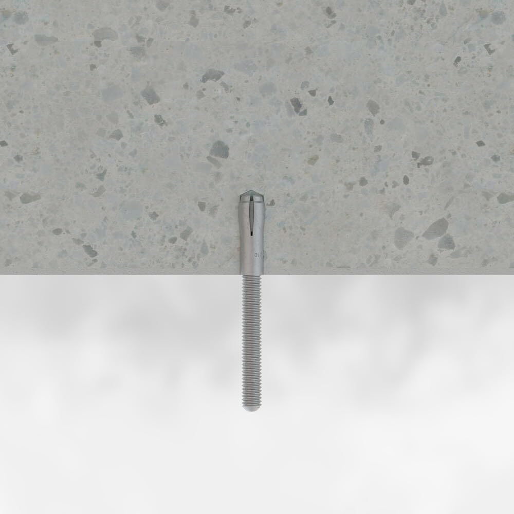Einschlaganker verzinkt, mit Kragen, M16 x 65 mm Ø20-25 Stück | ETA-Zulassung Schlaganker Metalldübel Beton Dübel Anker Verankerung von Gewindestangen