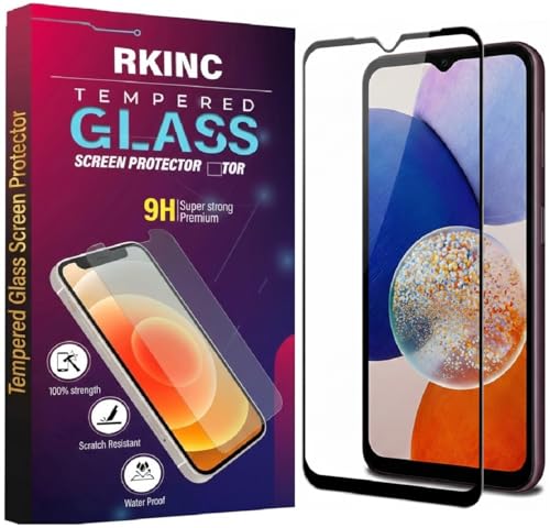 Image of RKINC Tempered Glass for Samsung Galaxy M33, M13, M13, A13, F13, Galaxy A23 and Galaxy F23 (6.6 Inch) Military Grade Gorilla Screen Guard Protector | With Installation Kit | Edge to Edge Coverage | Black