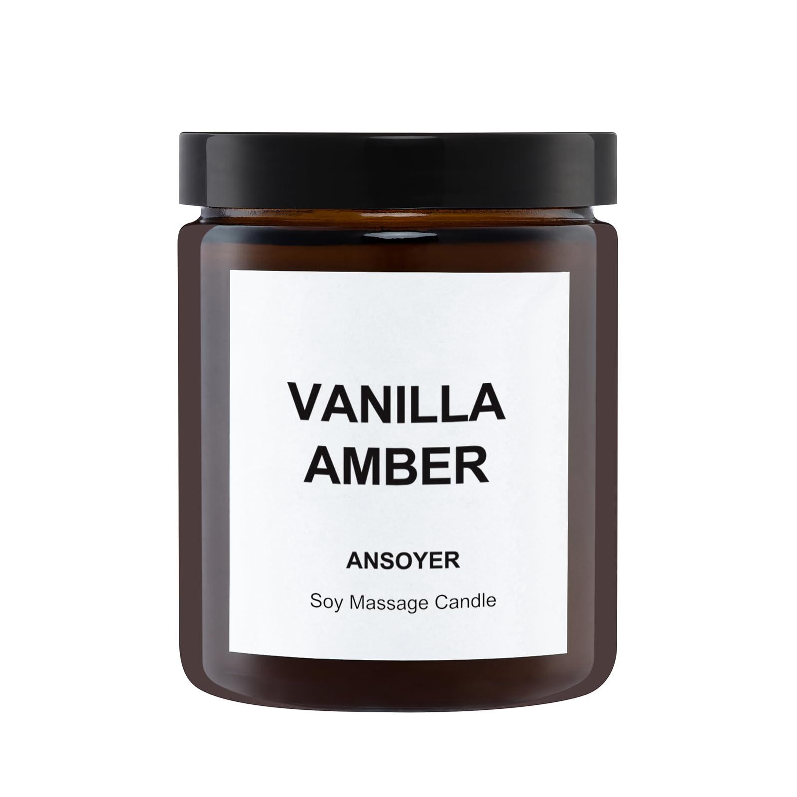Massage Oil Candles, Massage Candles for Relation Gifts, Body Oil, Body Lotion, Edible Soy Wax + Hemp Seed Oil Based, Candle That Turns into Massage Oils, Jars- 7 OZ (Vanilla Amber)