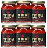 Mina Harissa Hot Sauce, Gourmet Moroccan Heat, Homestyle Spicy Red Chili Harissa Paste with Tangy Twist, 10 oz (Pack of 6) Harissa Sauce, Excite Your Senses with Mina Harissa Seasoning