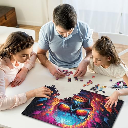 Mini puzzle de calavera de fuego contra el estrés: 1000 piezas de ajuste perfecto 6