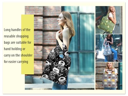 Image of BeeGreen Rolled Up Grocery Bags Reusable Shopping Bags Foldable for Groceries