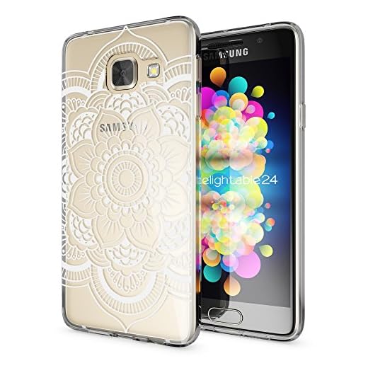 NALIA Handyhülle kompatibel mit Samsung Galaxy A3 2017, Ultra-Slim Silikon Motiv Case Cover Hülle Dünn Durchsichtig Etui Handy-Tasche Backcover Transparent Bumper, Designs:Pattern Flowers
