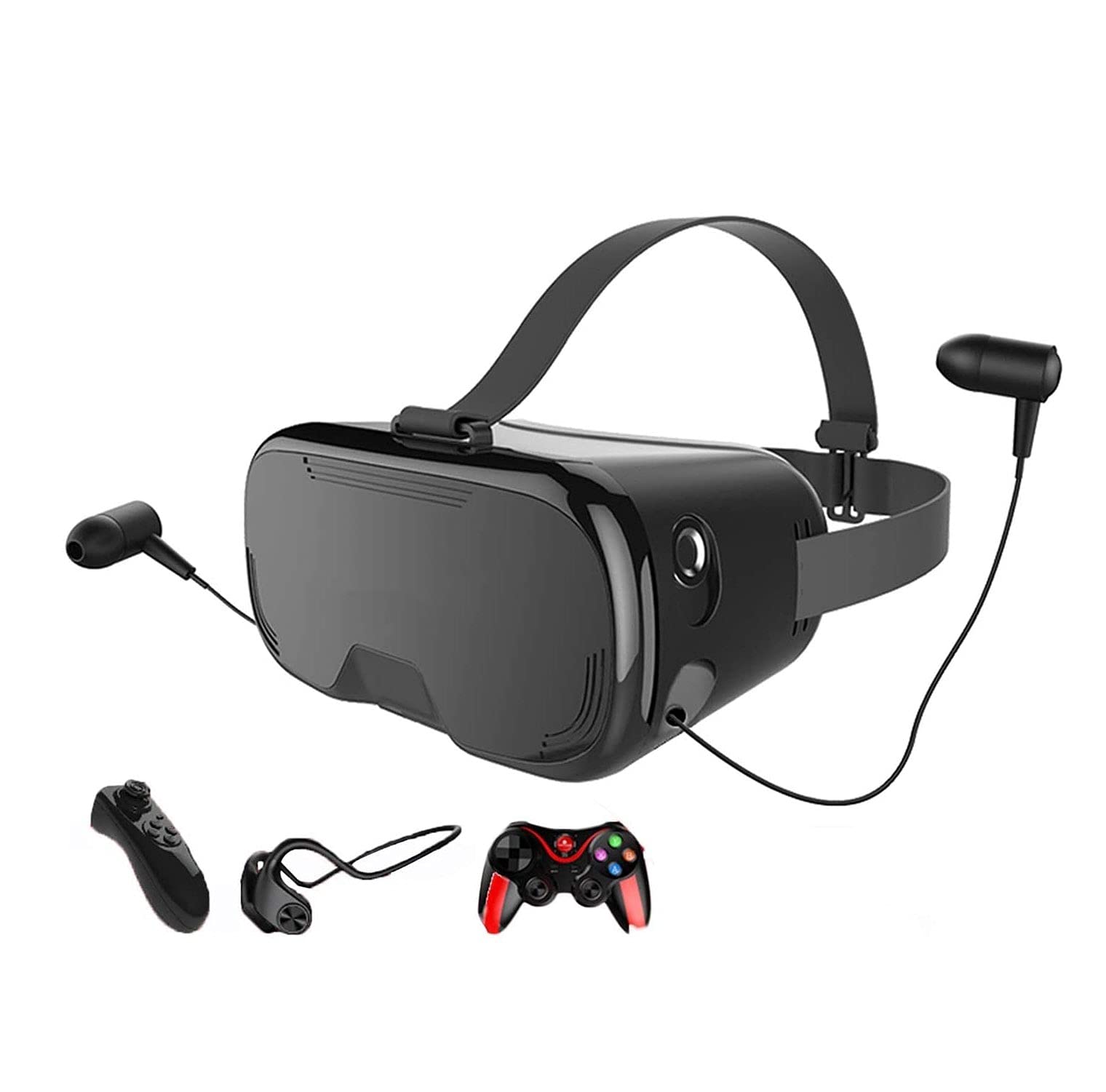 Zestaw słuchawkowy VR, zestaw słuchawkowy z wirtualnej rzeczywistości, okulary 4D VR do filmów i gier wideo - okulary wirtualnej rzeczywistości okulary VR kompatybilne z telefonami w zakresie 4,5-6,7" (kolor: B)