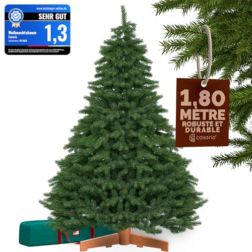 CASARIA® Sapin de Noël Artificiel Premium XL 180x110cm Support Arbre de Noël Imitation Parfaite densité Branches PE PVC Mix décoration de Noël fête