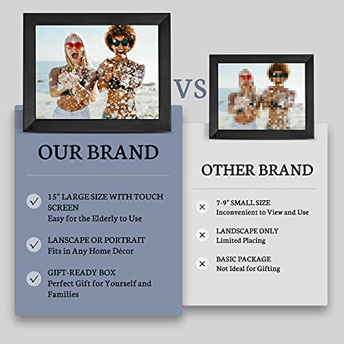 Bsimb 15 Inch Large Digital Picture Frame, Wifi Photo Frame Touch Screen With 16Gb Storage, Auto-Rotate, Share Photos And Videos Via App Email, Wall Mountable, Gift For Grandparents #TOP5