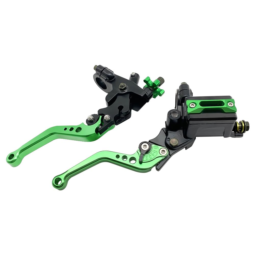 Universal Lenker Hauptbremszylinder Kupplungshebel Set 7/8 Zoll 22 mm kompatibel mit Polaris Yamaha Suzuki Honda Kawasaki Motorrad Grün