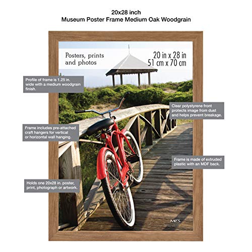 Mcs Museum Poster Frame, Medium Oak, 20 X 28 In, Single #TOP6