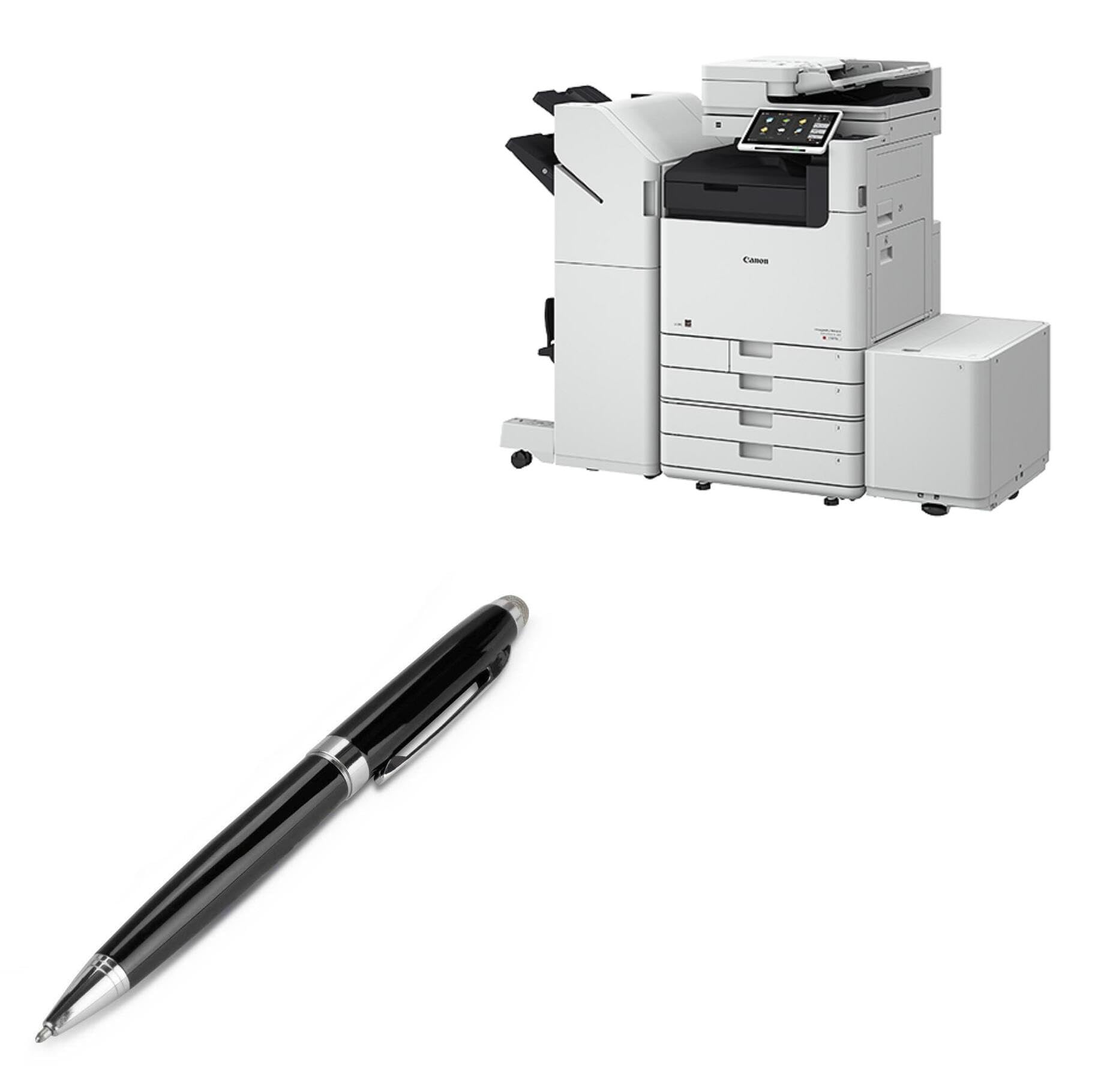 BoxWave Stylus Pen Compatible with Canon imageRUNNER Advance DX C5870i - EverTouch Meritus Capacitive Styra, Capacitive Stylus with Rollerball Pen - Jet Black
