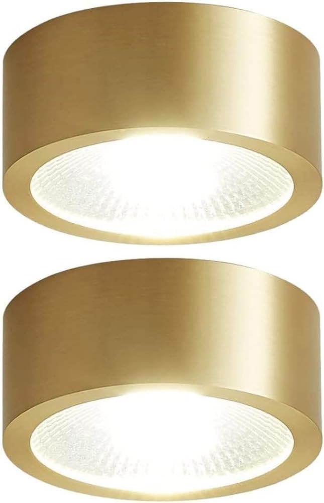 Foco LED de latón para pasillo de 10 cm y 7W de luz de techo
