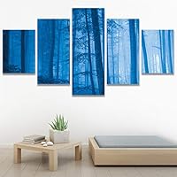 SIGNWIN 5 Panel Canvas Wall Art Modern Art Dramatic Forest Multicolor Photography Romantics Scenic for Home Decorations Ready to Hang - 60