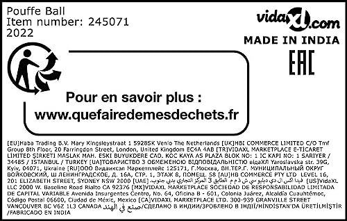 VidaXL Pouf Lavorato a Maglia in Cotone Nero Basso...