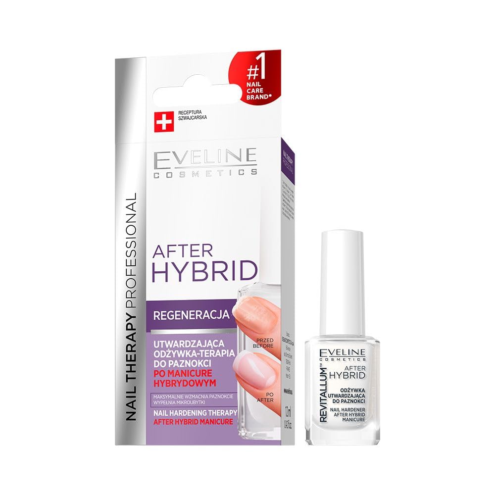 Eveline Cosmetics Hybrid Manicure Nail Hardener Revitalum Nail Air Conditioner, Beige, 12 ml