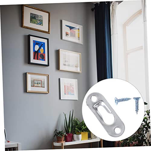 Image of KALLORY 30pcs Mirror Hooks for Picture Frames Heavy Duty Keyhole Hangers Easy Installation for Wall Mounting Artwork Cabinets Signs