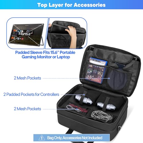 CURMIO Double Layer Game Console Carrying Case Compatible with PS5/Slim/Pro by CURMIO - Image 2
