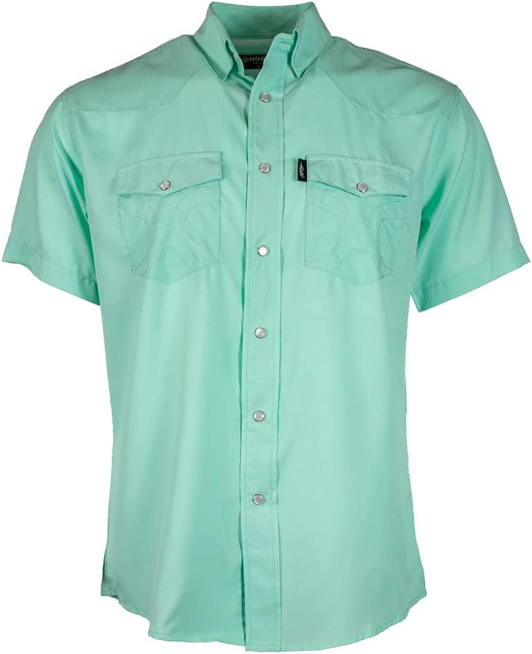 Sea Foam Short Sleeve Pearl Snap Shirt by Hooey