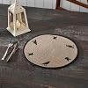 VHC Brands Braided Cotton Raven Harvest Stencil Placemat 14 inch Diameter Decorative Fall Placemat Table Decor for Fall and Thanksgiving