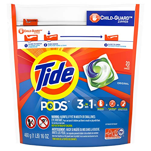 Tide PODS Liquid Laundry Detergent Pacs, Original, 20 Count