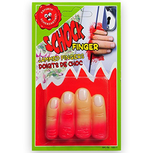 Erfurth Fun Tarjeta de felicitación (6 x 5 cm), diseño de Dedos atascados, Multicolor, Talla única