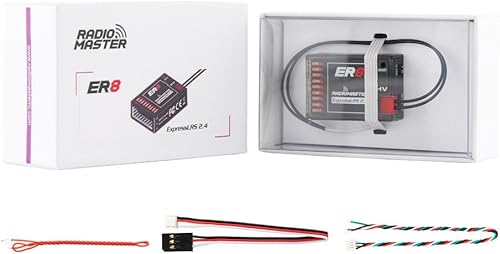 Miniatura 6 de Radiomaster ER8 8CH PWM CRSF ExpressLRS Dual Antena RC Receptor 2.4Ghz 100mw Soporte Voltaje Telemetría WiFi Actualización